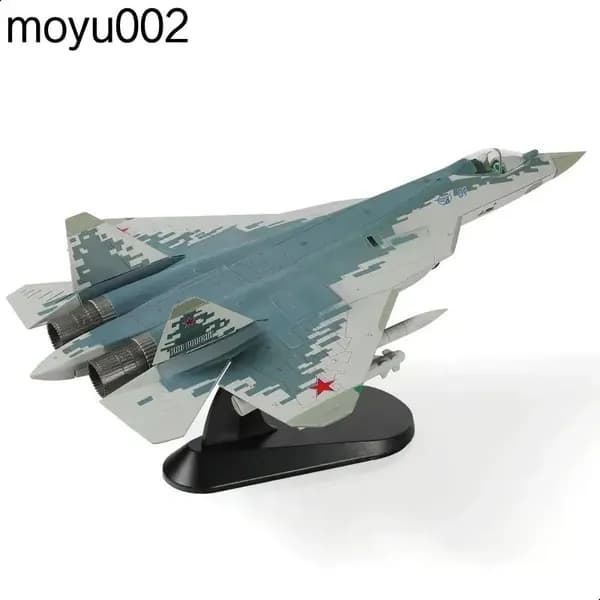 Модель самолета в сборе, 1 / 72 SU-57 Модель самолета с дисплейным стендом Военный стелс SU57 Plane Model Collection Подарок для взрослых