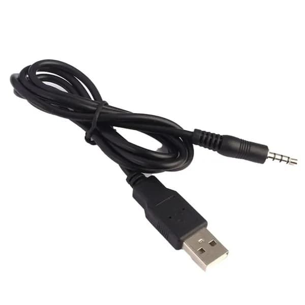 Аудиокабель USB 2.0 Type-A/3.5 мм, 1 м, черный