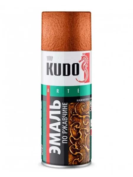 KUDO Аэрозольная краска, Полуглянцевое покрытие, 0.52 л, медь