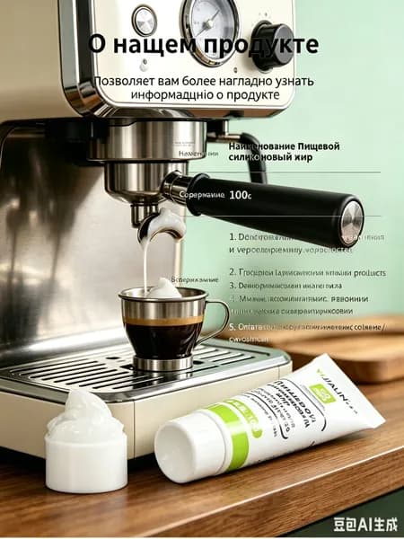 Пищевая силиконовая смазка для кофемашин снижает шум механизмов, продлевает срок службы оборудования