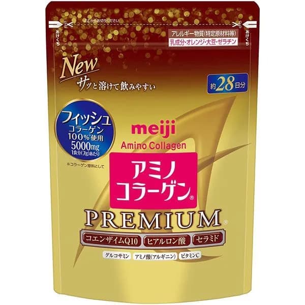 Amino collagen Meiji / Японский коллаген гидролизованный морской с витамином С