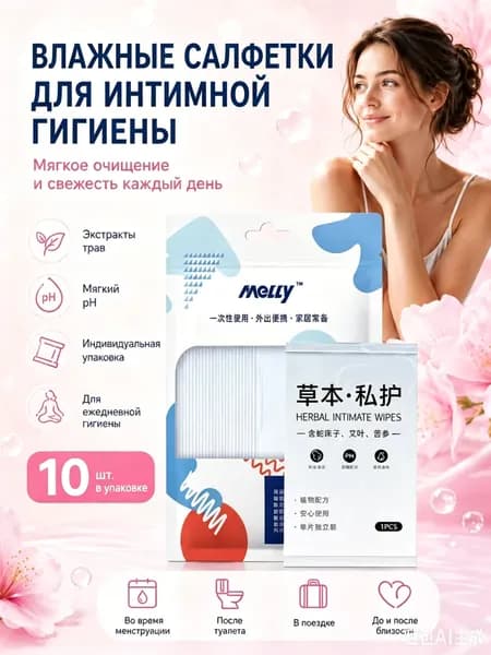 Влажные салфетки 10 шт