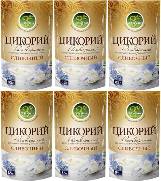 Цикорий Здравник Сливочный растворимый, комплект: 6 упаковок по 85 г