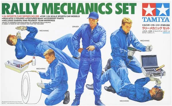 Сборная модель Машинка Tamiya-24266 1/24 WRC fleet maintenance team personnel and tools model kit