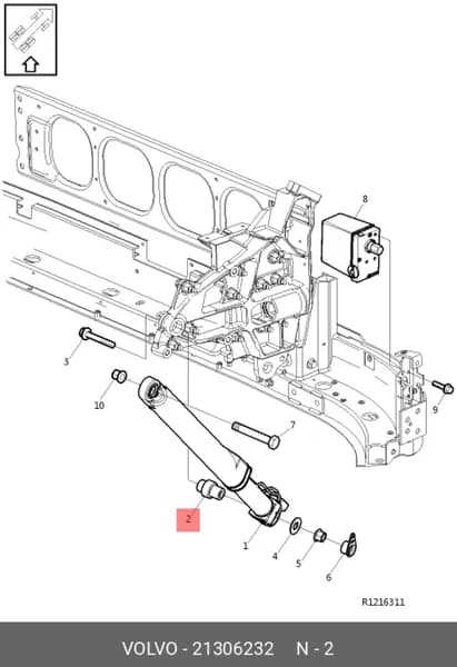 палец цилиндра подъёма кабины fh(4) volvo (VOLVO 21306232)