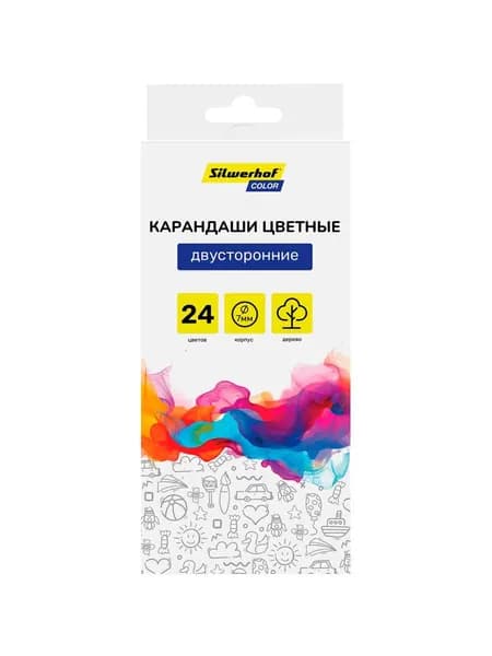 Цветные карандаши 24 шт Silwerhof Color 2060514