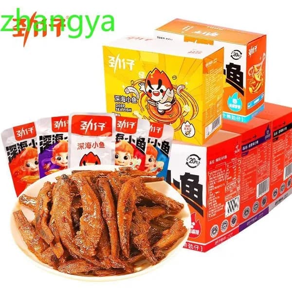 Рыбные снеки Jinzai из глубоководной рыбы со вкусом акульи плавники и остро-сладким вкусом в индивидуальной упаковке