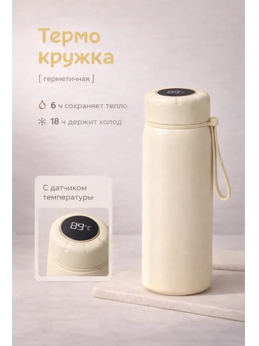 Термокружка с датчиком температуры автомобильная