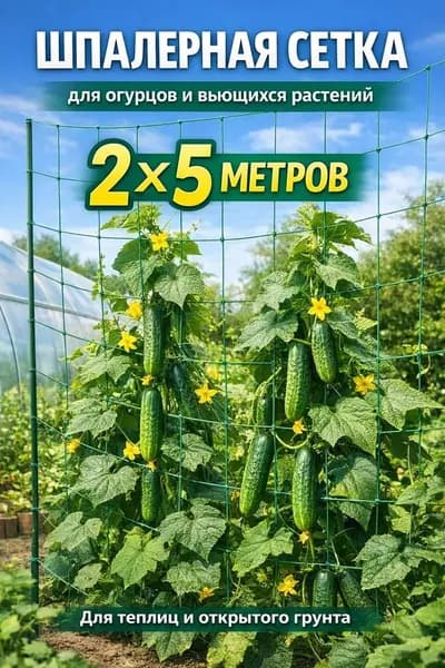 Сетка садовая шпалерная 5х2 м пластик 1 шт