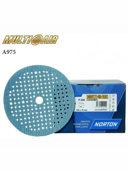 Шлифовальный круг Р400 150 мм 181 отверстий NORTON Multi-Air Soft-Touch A975