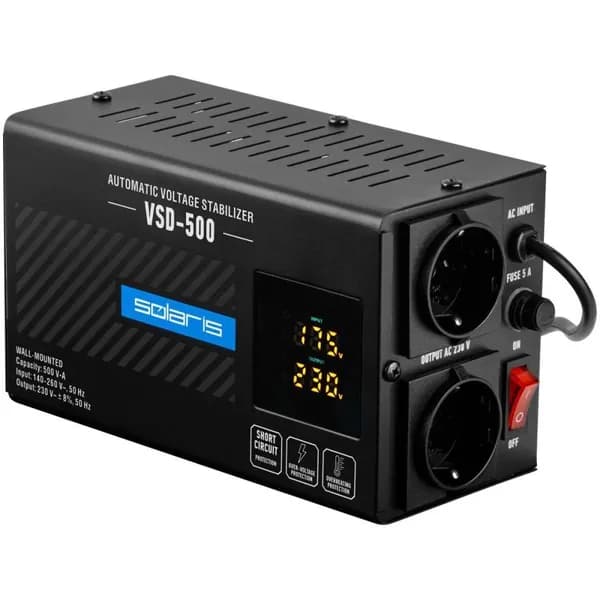 Стабилизатор напряжения 0.5 кВт Solaris VSD-500 SL4510-1
