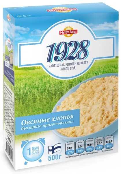 Хлопья овсяные Myllyn Paras 1928, 500г