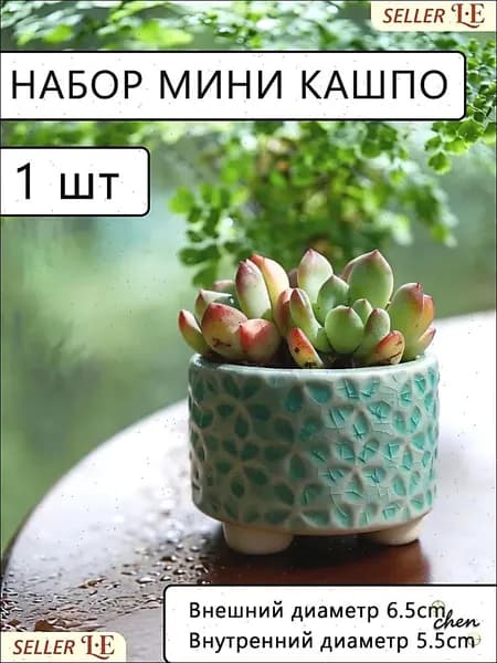 Горшок для цветов 5 см, 1 шт, цвет салатовый