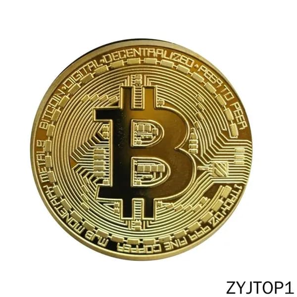 Сувенирная монета Биткоин (Bitcoin),золотой. 3мм. Премиум.