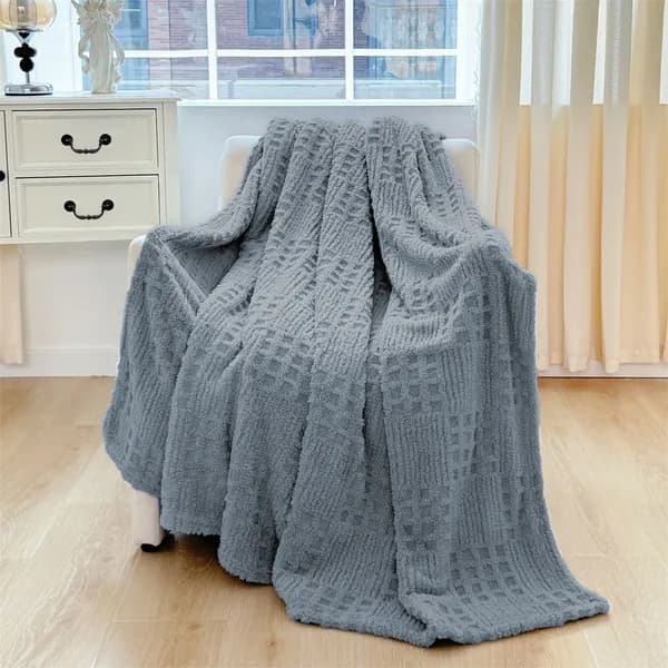 unbrand Плед 100x70 см ткань плюшевый синий