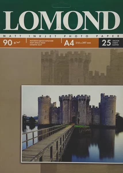 Фотобумага Lomond A4, 90 г/м2, односторонняя, матовая, 25л
