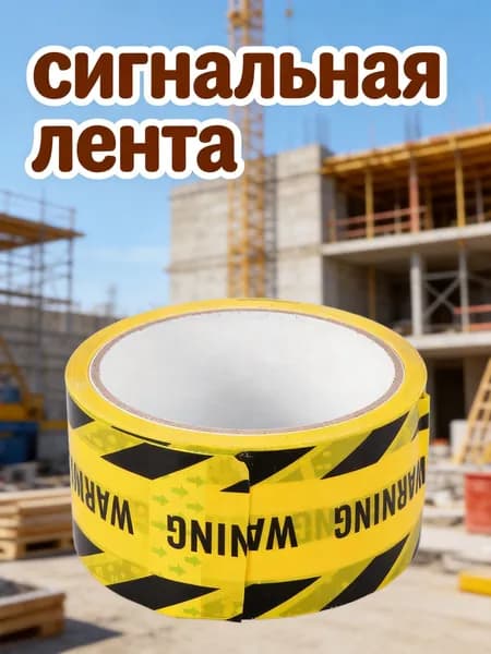 Предупреждающая лента с самоклеящимся слоем, желто-черная, для маркировки стен и полов, рулон 250 м
