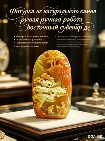 Фигурка из натурального камня ручной работы, восточный декоративный сувенир, подарок мужчине