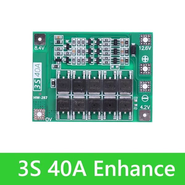 Плата защиты Li-ion аккумуляторов 3S, 40 А, усиленная