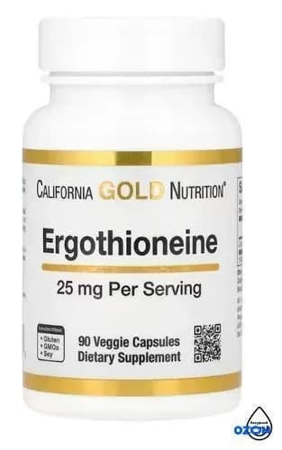 Эрготионеин, 25 мг, 90 растительных капсул California Gold Nutrition