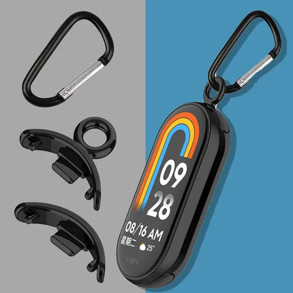 Соединитель для ремешка Xiaomi Mi Band 8: металлические наконечники и карабин