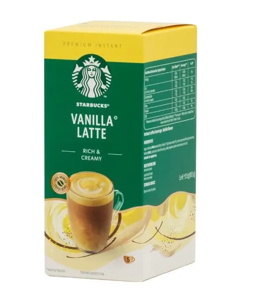 Кофейный напиток Ванильный латте растворимый, Starbucks, 5х21.5 г, Великобритания