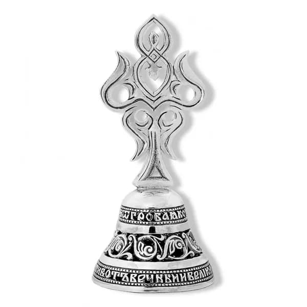 Серебряный колокольчик 925 пробы с молитвой оберег для дома и семьи подарок