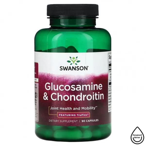 Swanson, Глюкозамин и хондроитин, с TruFlex, 90 капсул
