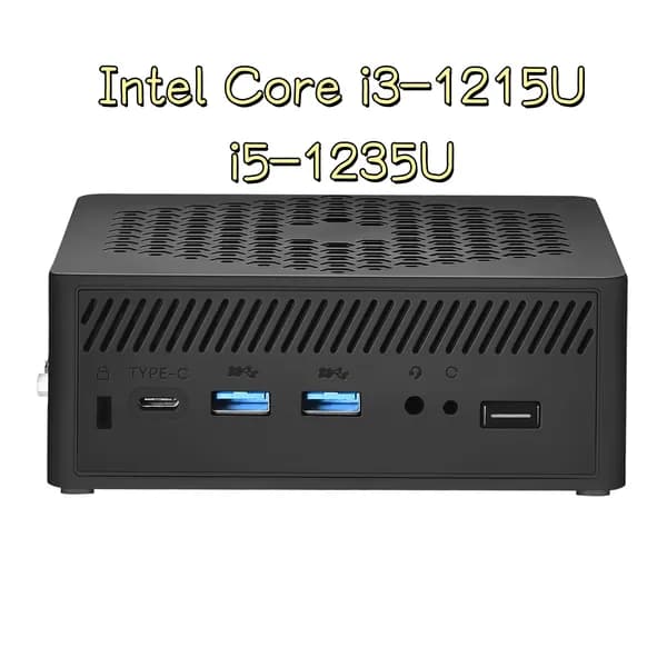 Мини-ПК (Intel Core i3-1215U, RAM Отсутствует, Intel Graphics, Windows), черный матовый