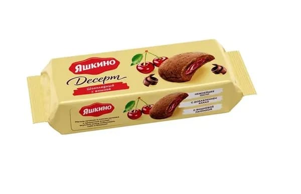 Яшкино Печенье сдобное, Десерт шоколадный с вишней, 165 гр. /