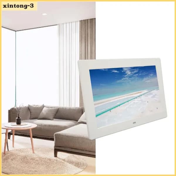 10 Inch Digital Photo Frame, Поддерживает мультимедийный контент и дистанционное управление, для улучшения интерьера Белый европейский стандарт