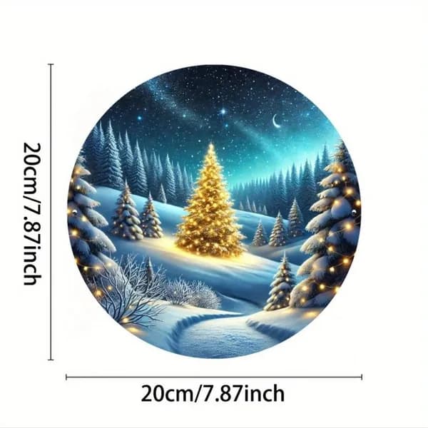 Круглая металлическая табличка Пейзажный отпуск - Декор для дома-20cm