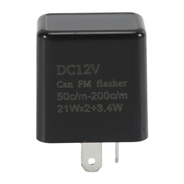 Релейный мигач 2-контактный 12V для светодиодных поворотников, регулируемая частота 50 200 в/мин, водонепроницаемый корпус.
