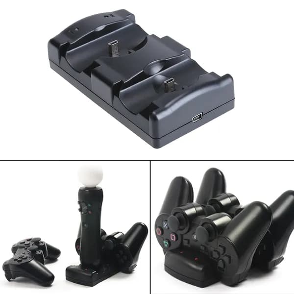 Зарядное устройство для контроллеров PS3 с двумя гнёздами и питанием от USB