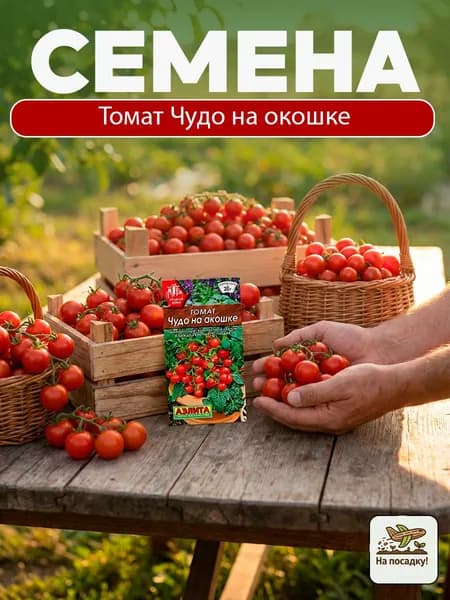 Семена Томат Чудо на окошке, черри, для подоконника / Аэлита