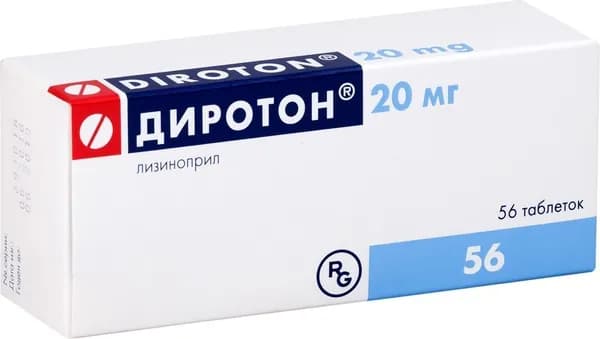 Диротон, таблетки 20 мг, 56 шт.