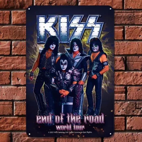 Винтажная металлическая пластина Kiss Band прямоугольная железная живопись настенное искусство домашний декор