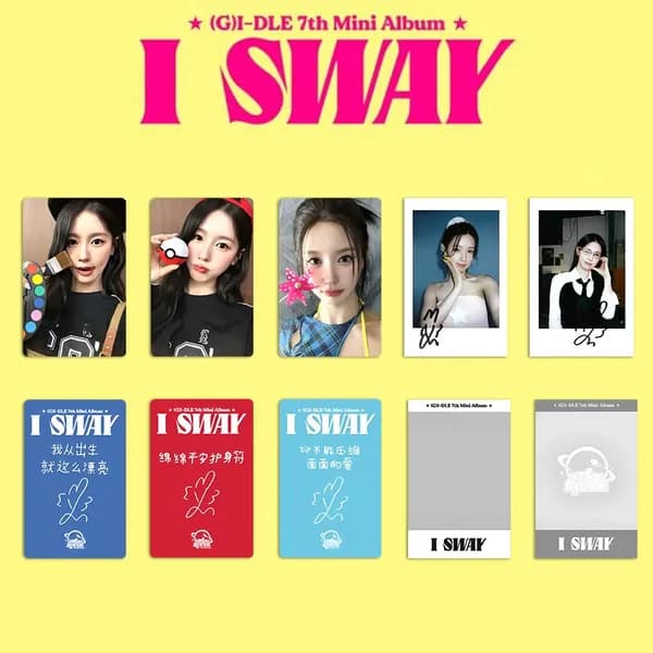 (G)I-DLE Карточки I SWAY Фотокарточки GIDLE Коллекционная карточка 5.4*8.6cm 5 шт