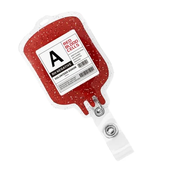 Удобный выдвижной бейдж-держатель с указанием группы крови в тематике Хэллоуина