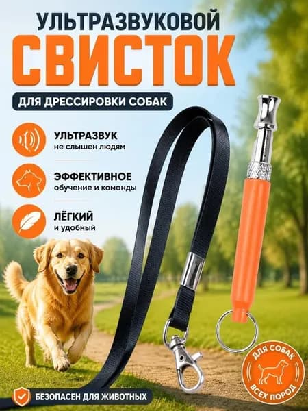 Металлический УЛЬТРАЗВУКОВОЙ бесшумный свисток для дрессировки собак со шнурком