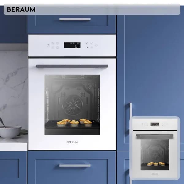 Beraum  духовой шкаф OE-45T5010101W с конвекцией, грилем и сенсорным управлением, 45 см
