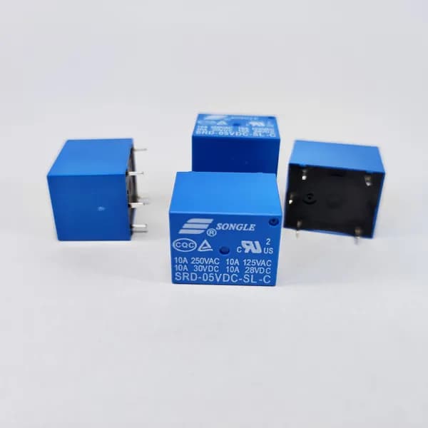 2 шт Реле электромагнитное 5В, 10А, SRD-05VDC-SL-C, электромеханическое
