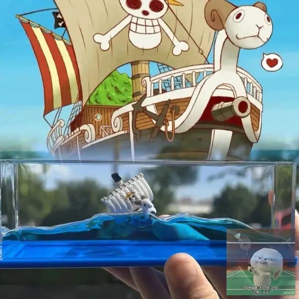 Ван-Пис,Коллекционная модель корабля,дрейфующая бутылка,One Piece Drift Bottle,украшение для рабочего стола,Going Merry/Становишься веселым
