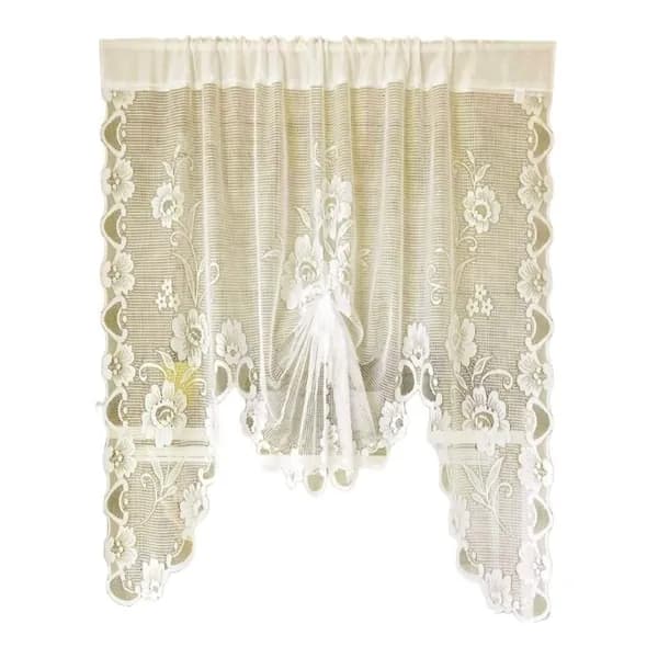 Короткие шторы с бабочками, Бежевый 1 - 150х100см