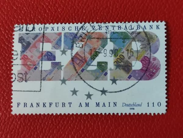 Марки Германия 1999. Серия: "Основание Европейского центрального банка во Франкфурте-на-Майне". Гашение. Редкость - см фото
