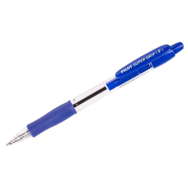 Ручка шариковая автоматическая Pilot "Super Grip" синяя, 0,7мм, синий грип (BPGP-10R-F-L)