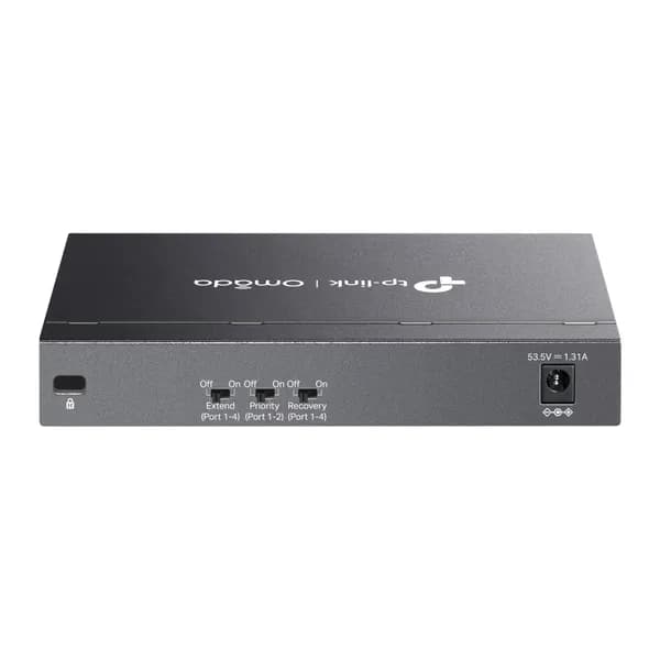 Omada DS106P 4 порта 10/100 + 2 порта 10/100 Uplink 67 Вт 250 метров PoE расстояние металлическое шасси коммутатор