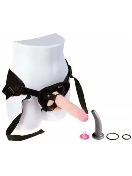 Страпон-трусики с двумя сменными насадками Uni Strap 7''