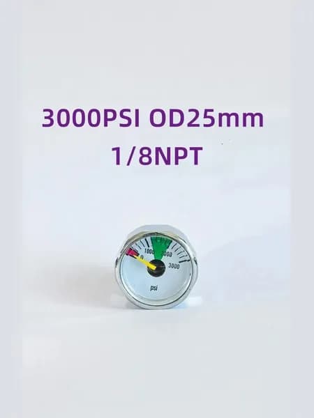 Od25 1/8NPT 3000PSI ЗИП, аксессуары для пневматики и страйкбола Манометр регулятора пейтбола пневматики и страйкбола Манометр регулятора пейтбола Od22 1/8NPT 6000PSI