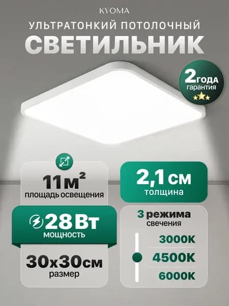 Люстра потолочная светодиодная на кухню, спальню и гостиную